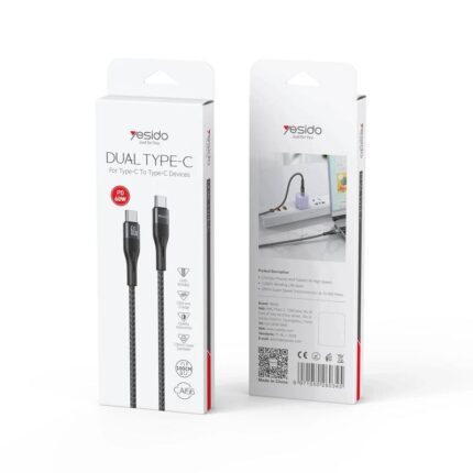 کابل یسیدو مدل DUAL TYPE-C CA156 60W طول 1 متر