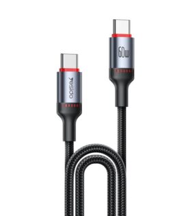 کابل کنفی فست شارژ Type-C به Type-C مدل CA181 طول ۱.۲ متر توان ۶۰ وات LED